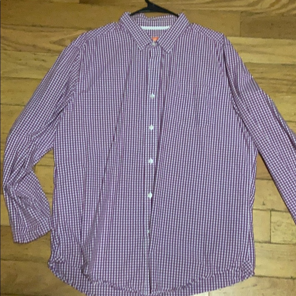 Purple plaid button up
